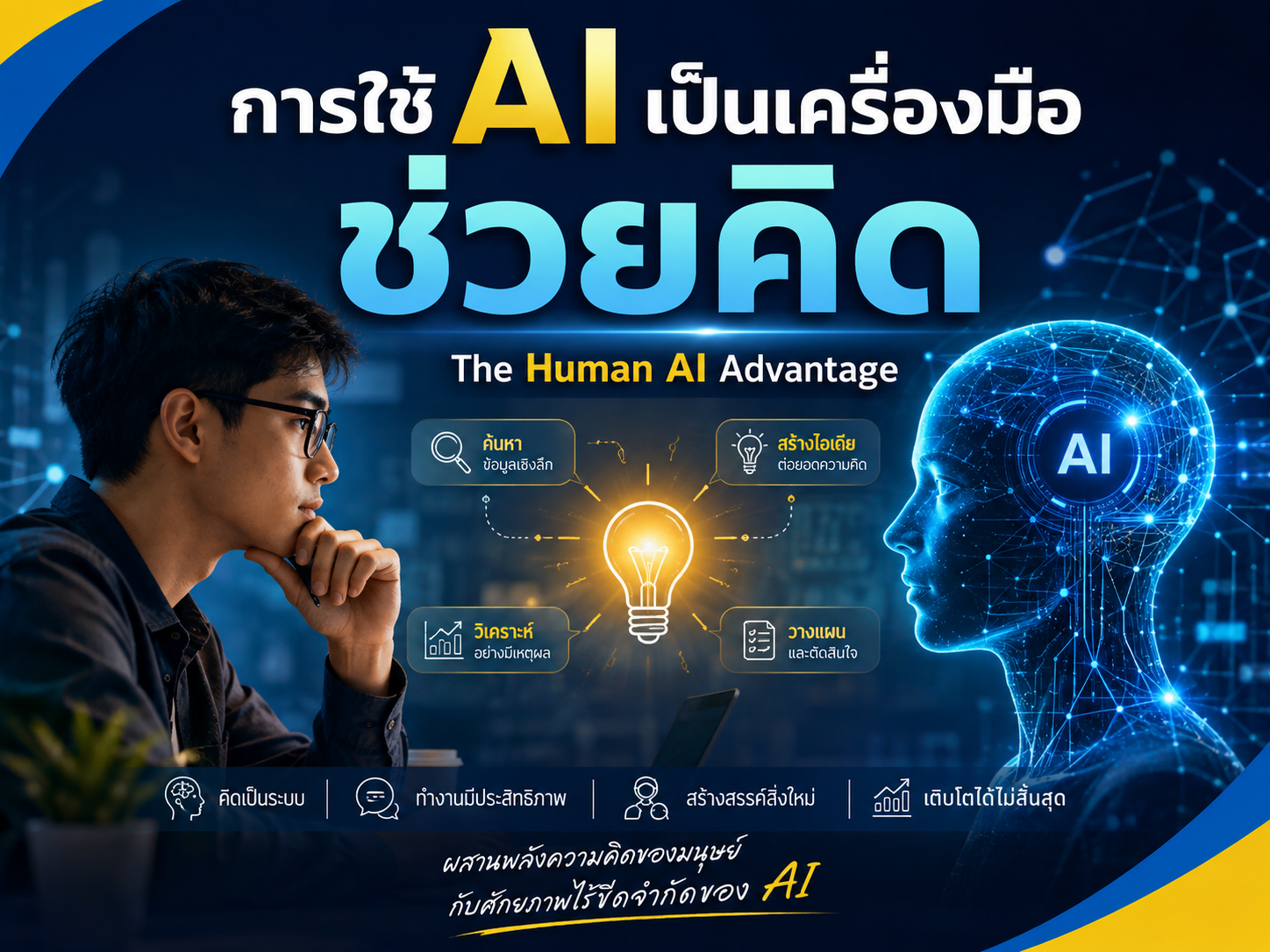 การใช้ AI เป็นเครื่องมือช่วยคิด The Human AI Advantage