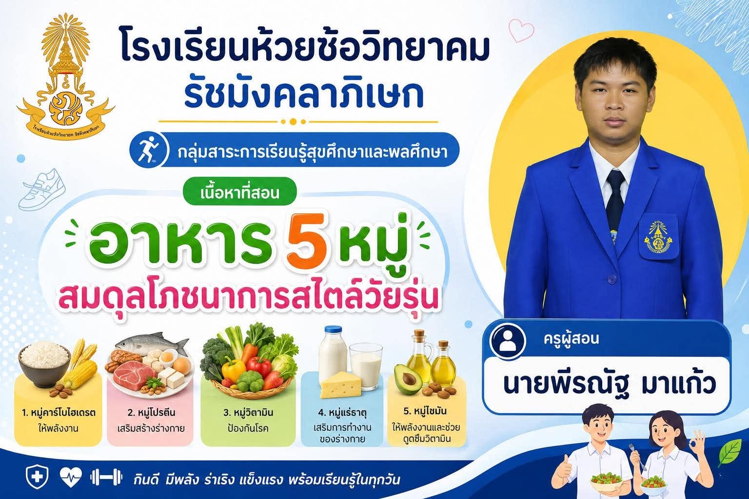 อาหาร 5 หมู่ สมดุลโภชนาการสไตล์วัยรุ่น