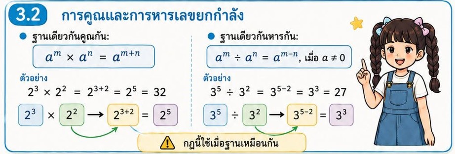 การคูณและการหารเลขยกกำลัง