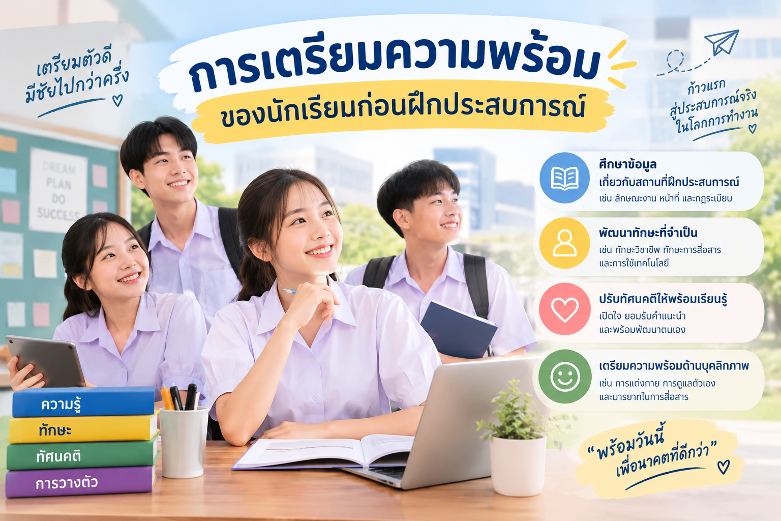 การเตรียมความพร้อมของนักเรียนก่อนฝึกประสบการณ์